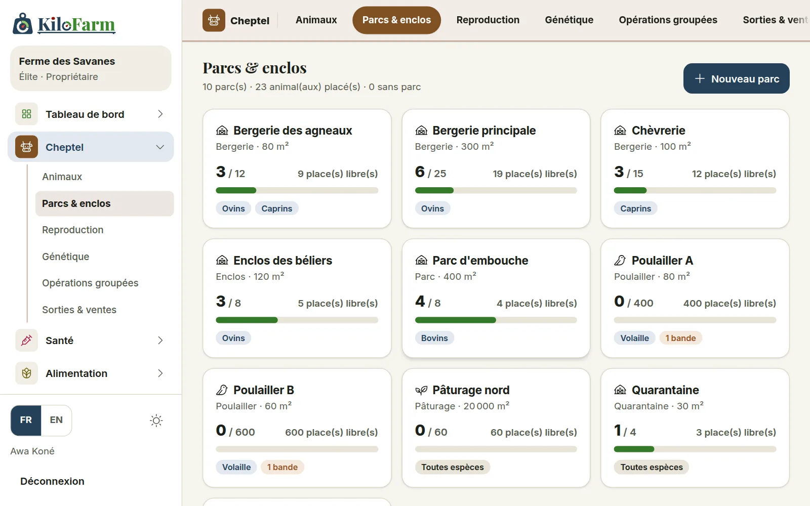 KiloFarm — Logiciel de gestion d'élevage pour l'Afrique